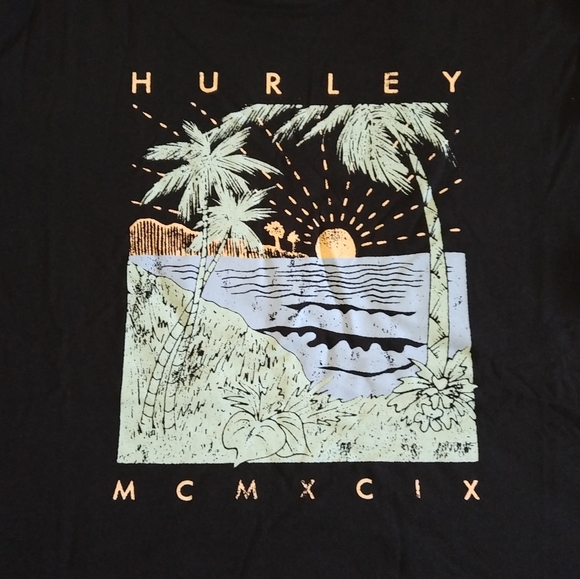 Hurley🌊 Sunset🌅 Scenery Black Tee - NWT - Picture 4 of 11